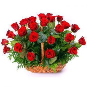Roses in a basket bouquet delivery NAirobi