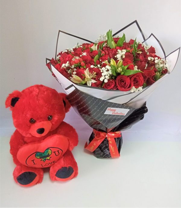 Forever Love Bouquet & Teddy Bear